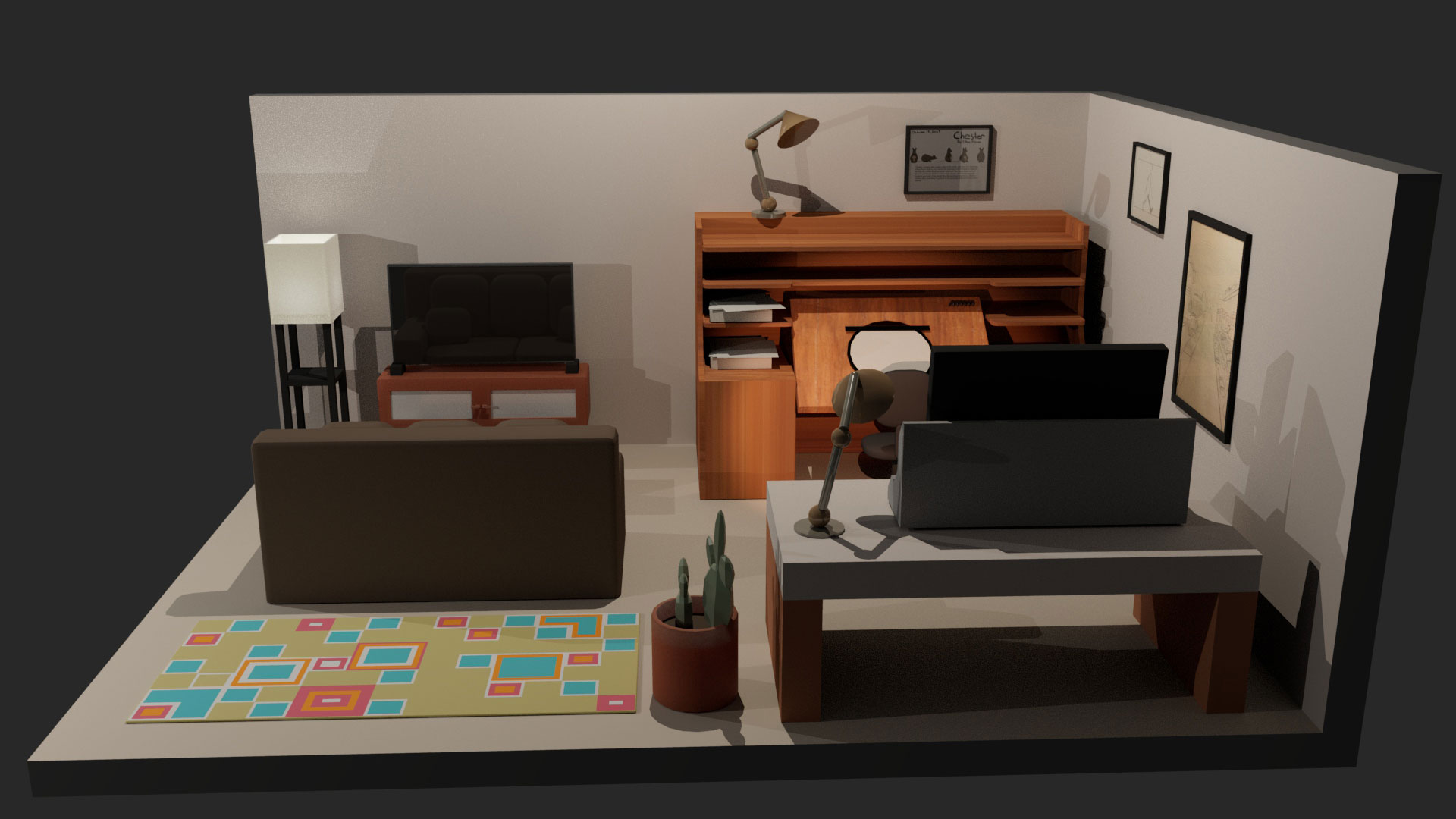 3d Modeled interior room